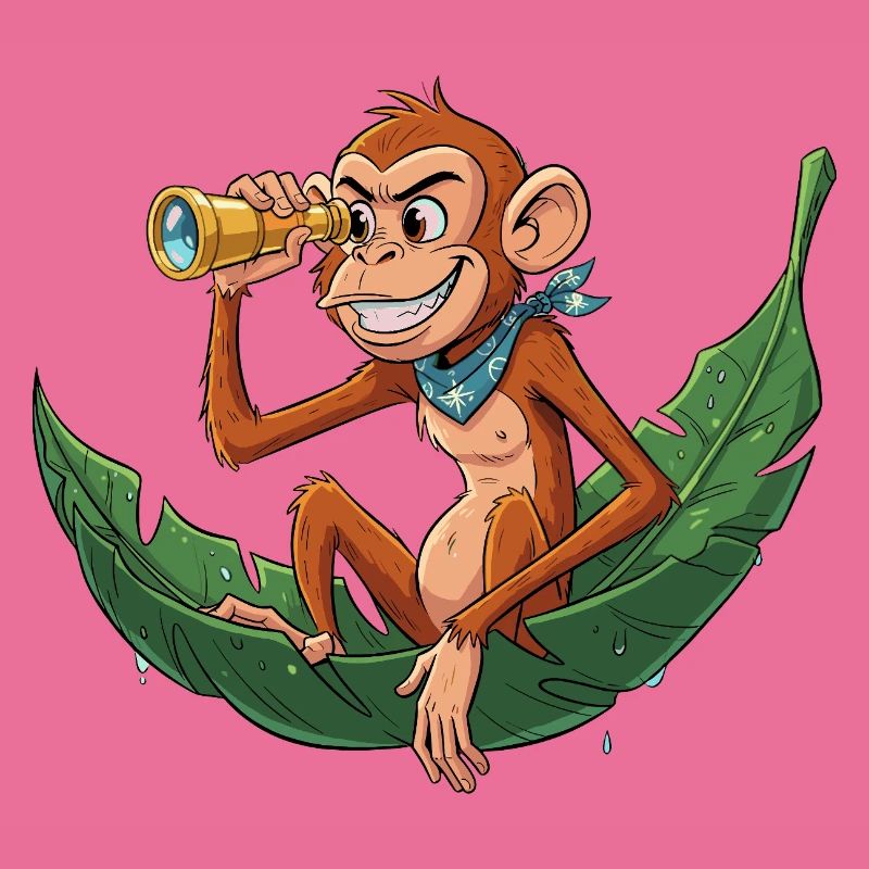 Singe d’aventure avec télescope