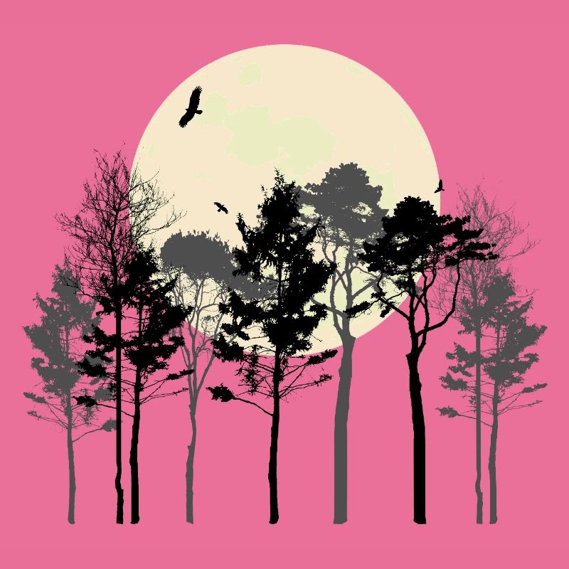 Celestial Forest Silhouette Design