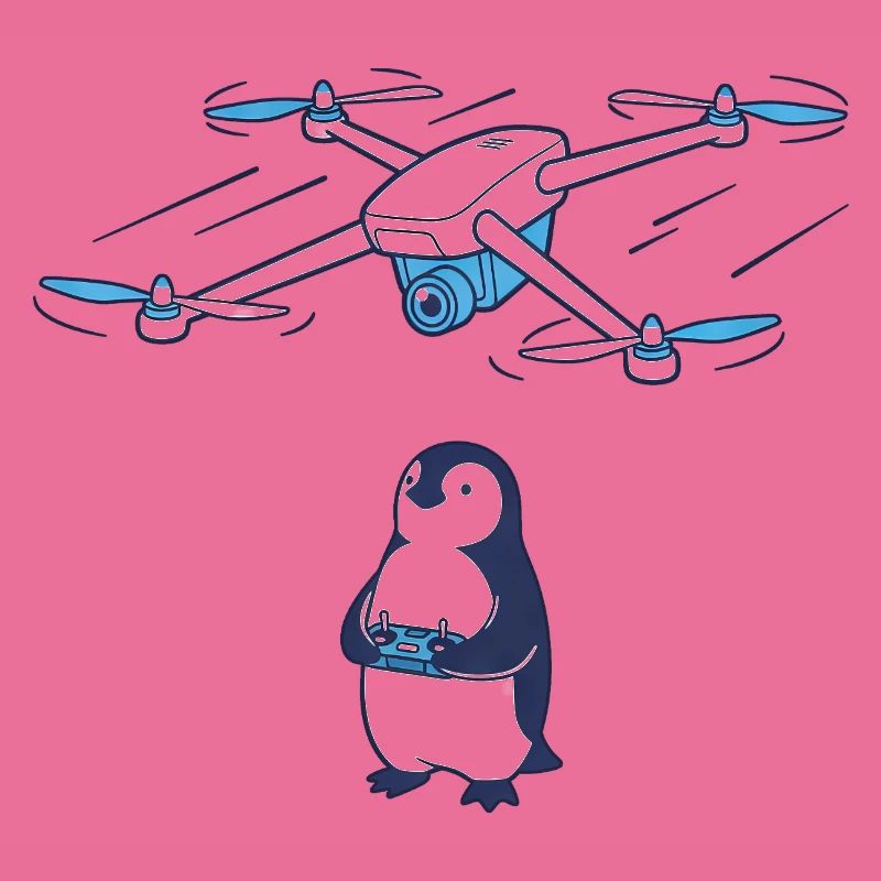 Drone et pingouin