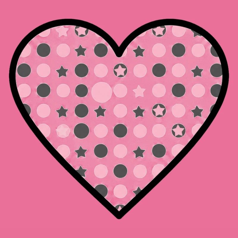 Heart Pattern Star Dots Cute Vector