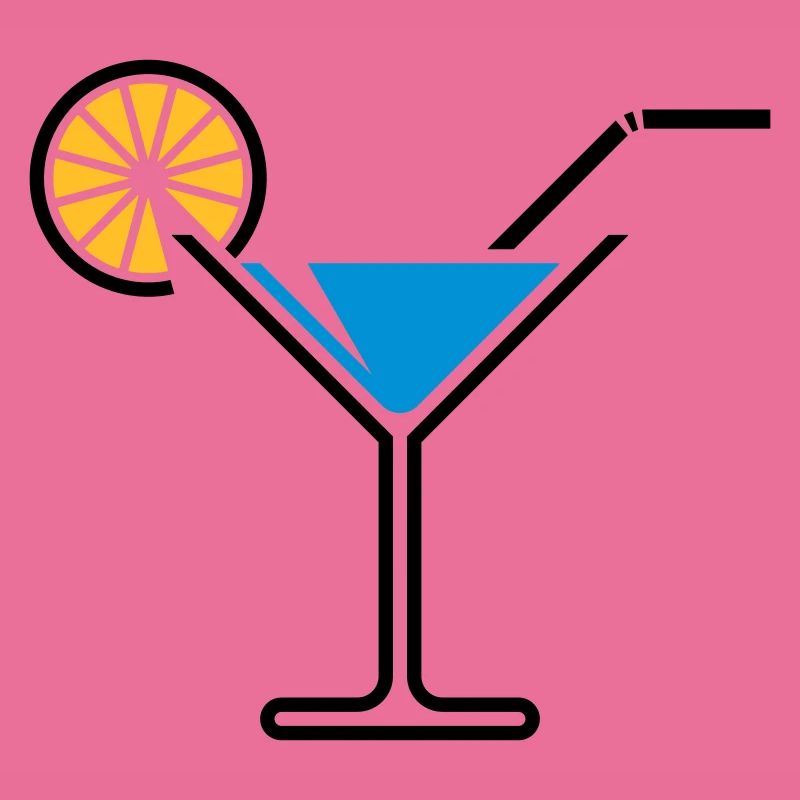Cocktail / Cocktailglas / Martini + (Hellblau)