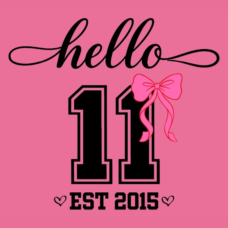 Hello 11 Est 2015 Coquette Schleife Mädchen Geburt