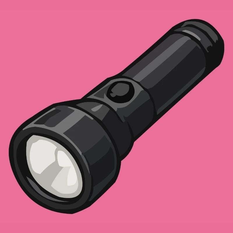 Compact Flashlight Illustration