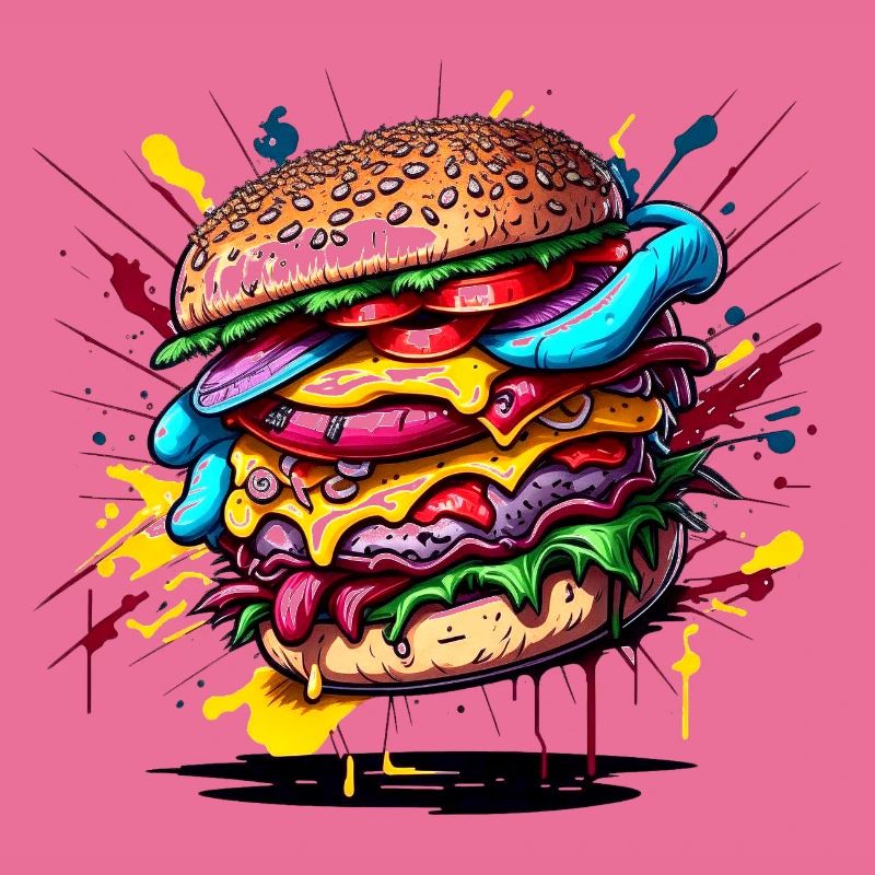 Hamburger Graffiti Farbexplosion