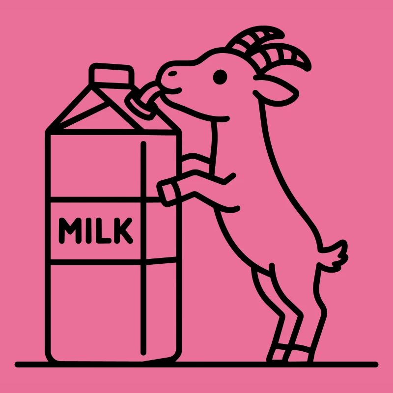 chèvre buvant du lait