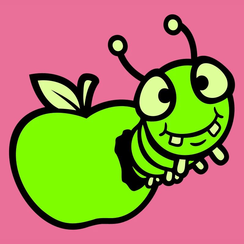 Chenille peeps trou de pomme bande dessinée drôle mignon mignon mignon
