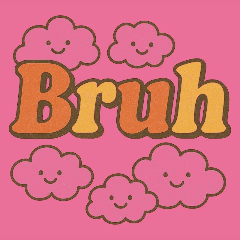 Bruh Clouds Glitter-Typografie