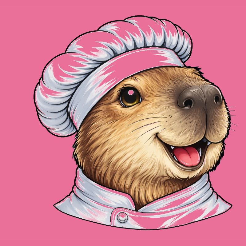 Dessin animé mignon du Chef Capybara