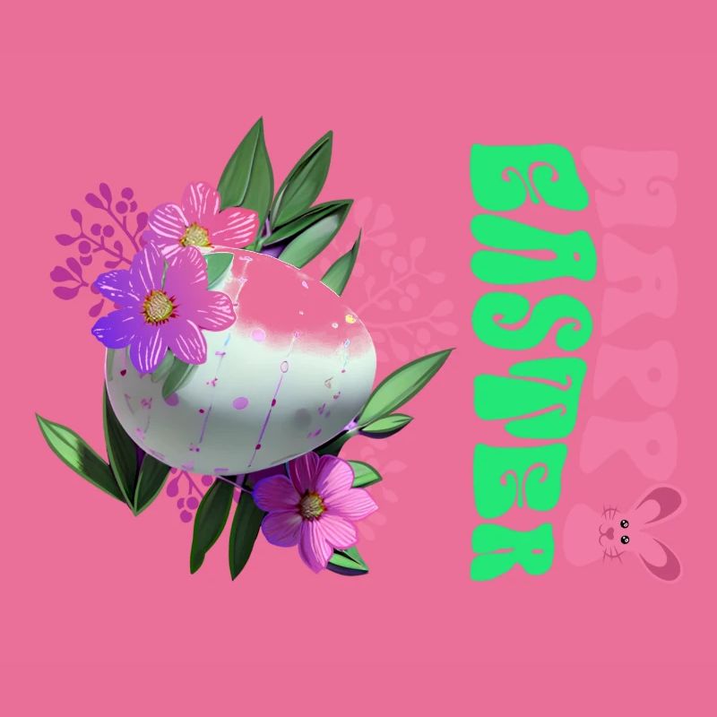 Happy Easter Flowers Easter Egg