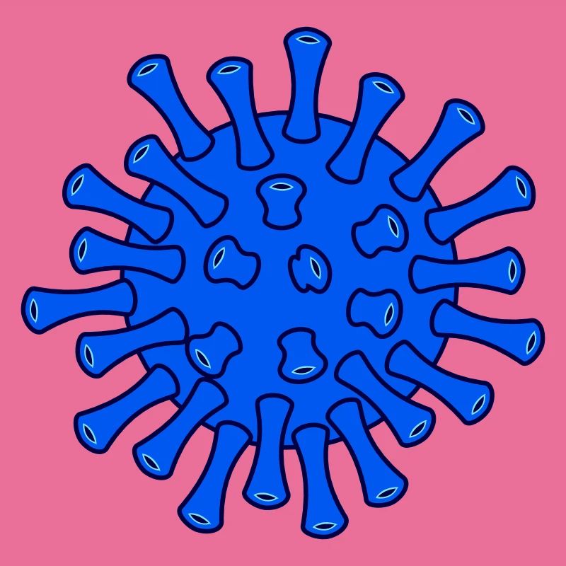 Illustration de la molécule bleue de Covid
