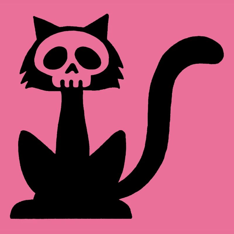 Schwarzer Katzenschädel