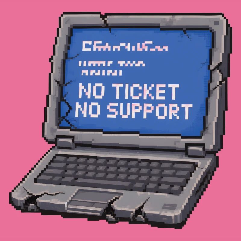 Pas de ticket, pas de support Admin IT Spruch