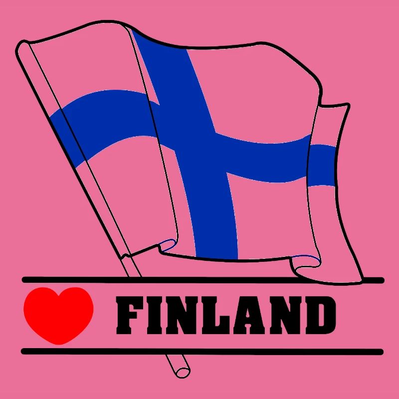 FINLANDE Drapeau avec cœur