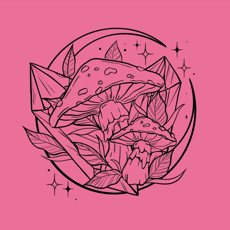 Witchy Toadstool with Magic Crystal