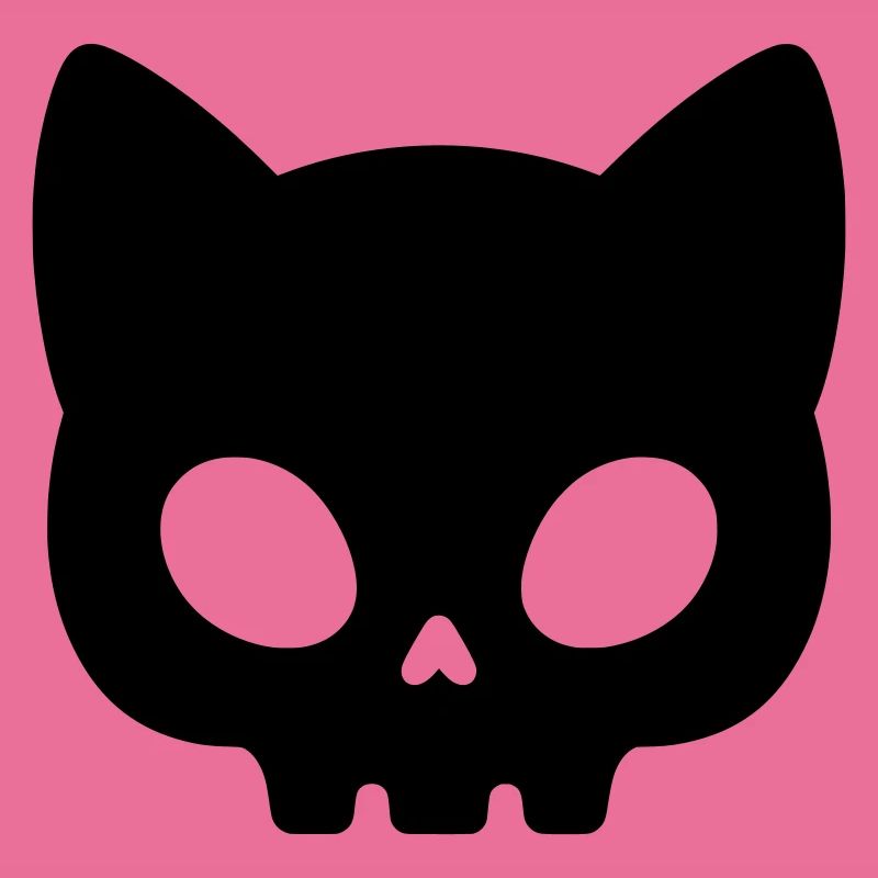Silhouette de crâne de chat | Masque gothique mignon