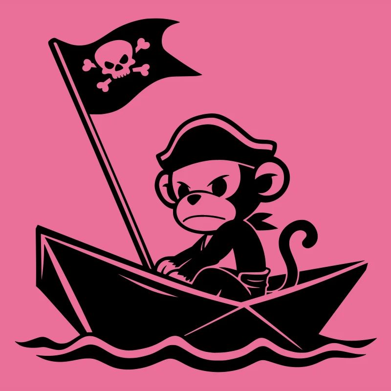 Wütender Piratenaffe im Boot