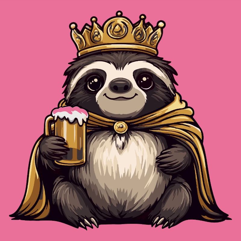 Faultier Bier König