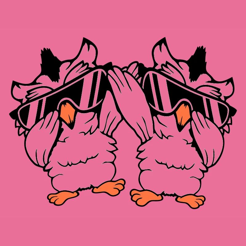 2 Eulen Dabbing Dab Dance Pose Geste Sonnenbrille