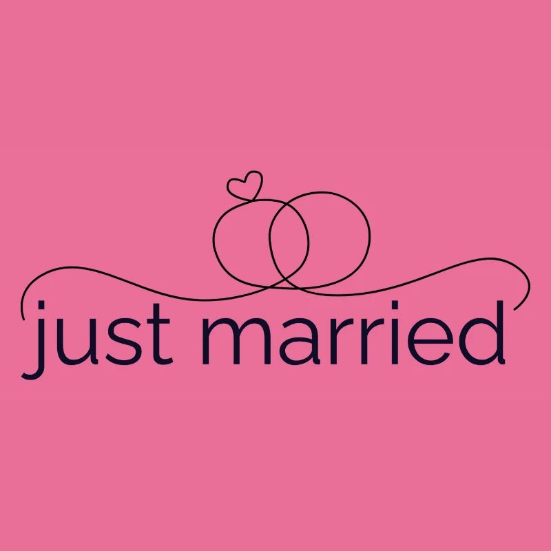 Just married - line design with wedding ring!