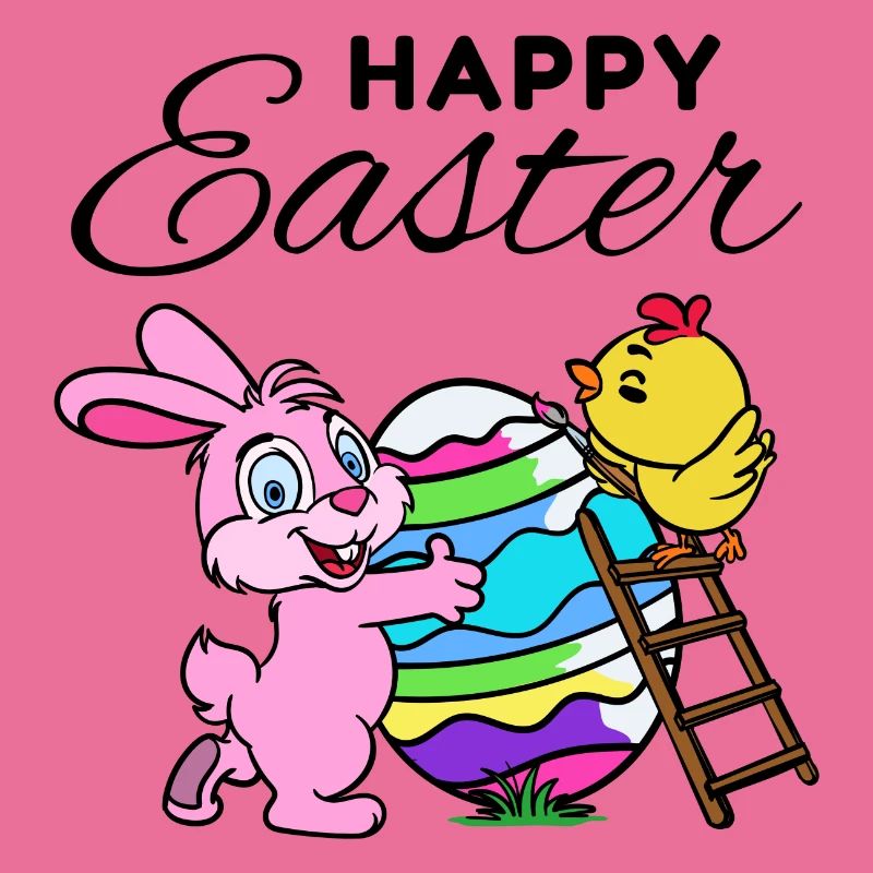 Happy Easter Easter Bunny Easter Chick Sweet