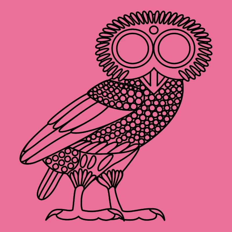 Eule der Athene [Black Outline (nur Eule)]