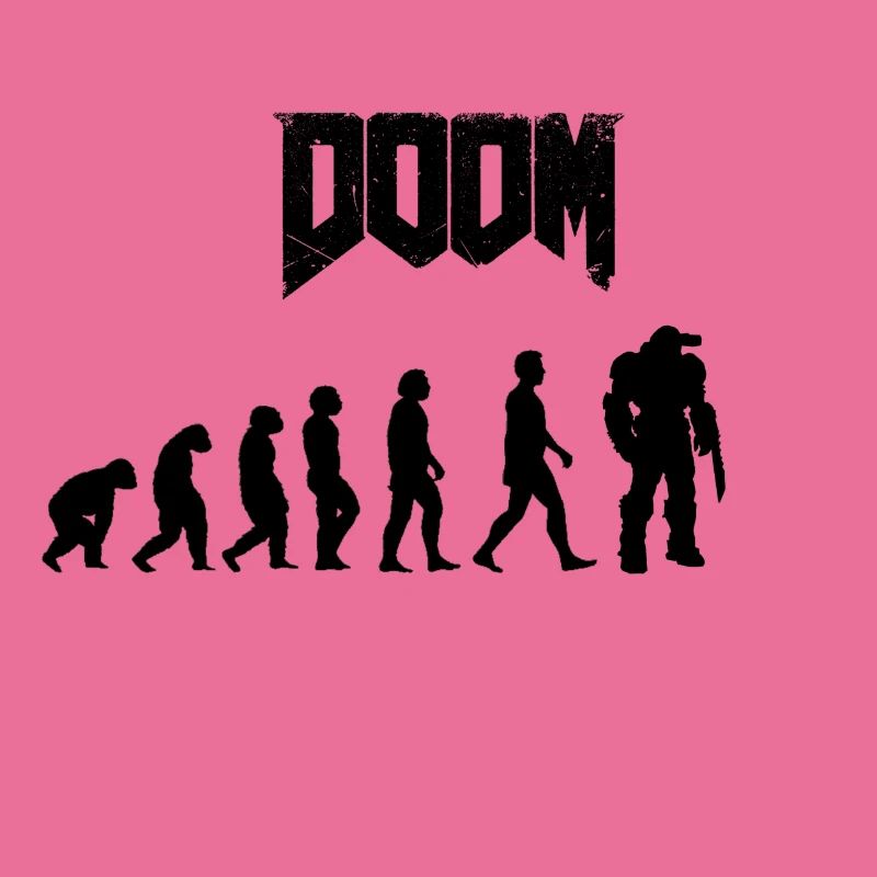 Minimalist Human Evolution Silhouettes