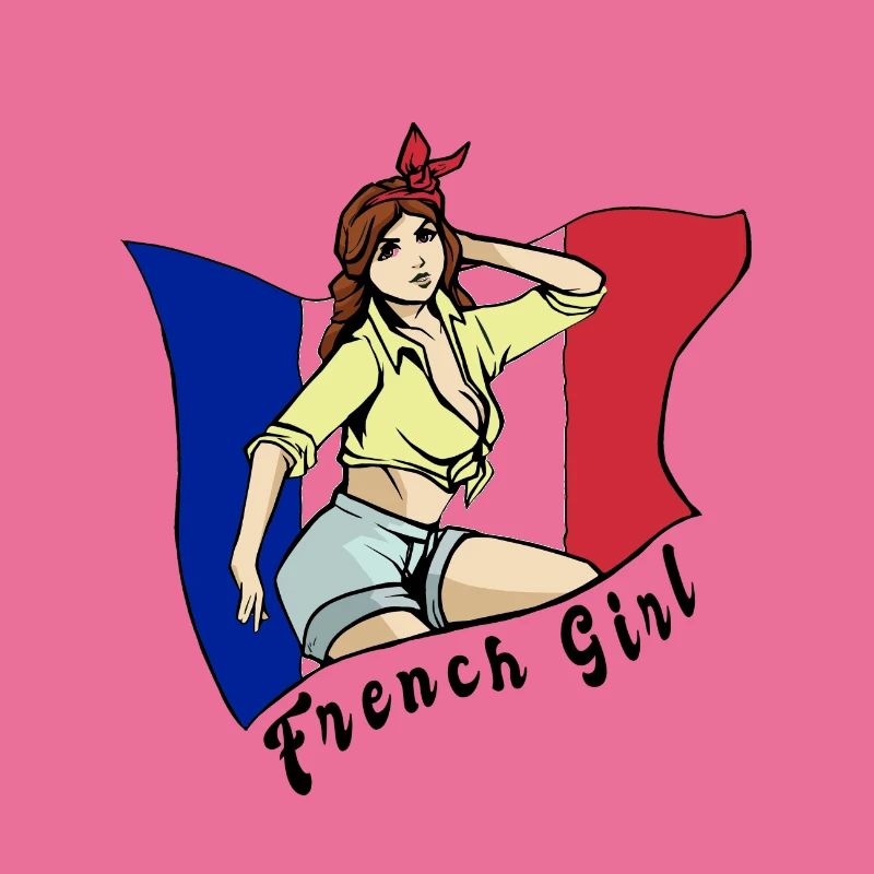 Frankreich Mädchen Flaggen Design