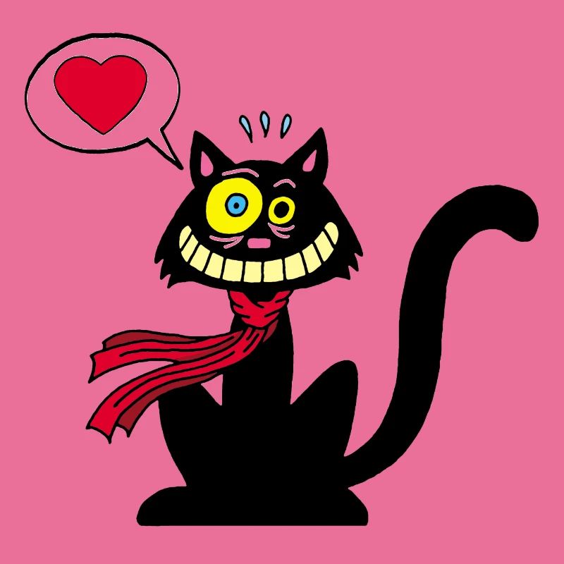 Chat noir amoureux
