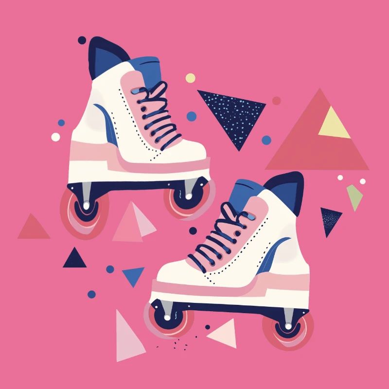 90s pattern roller skates