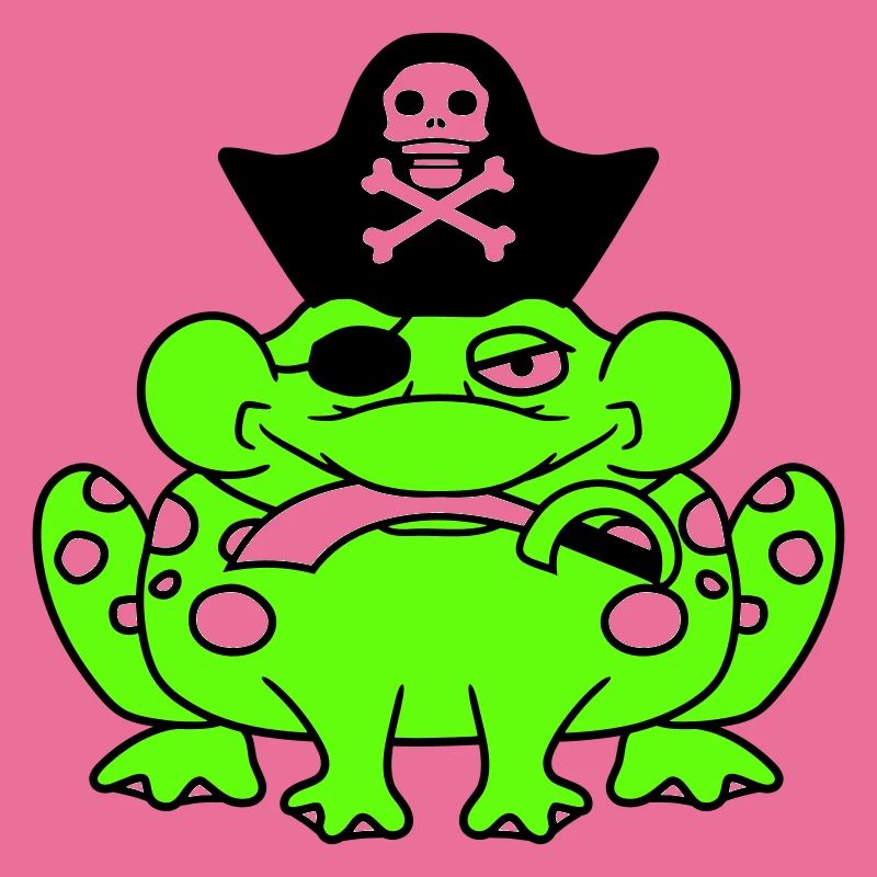 Frog Captain Cap Toad Funny Comic Cartoon
