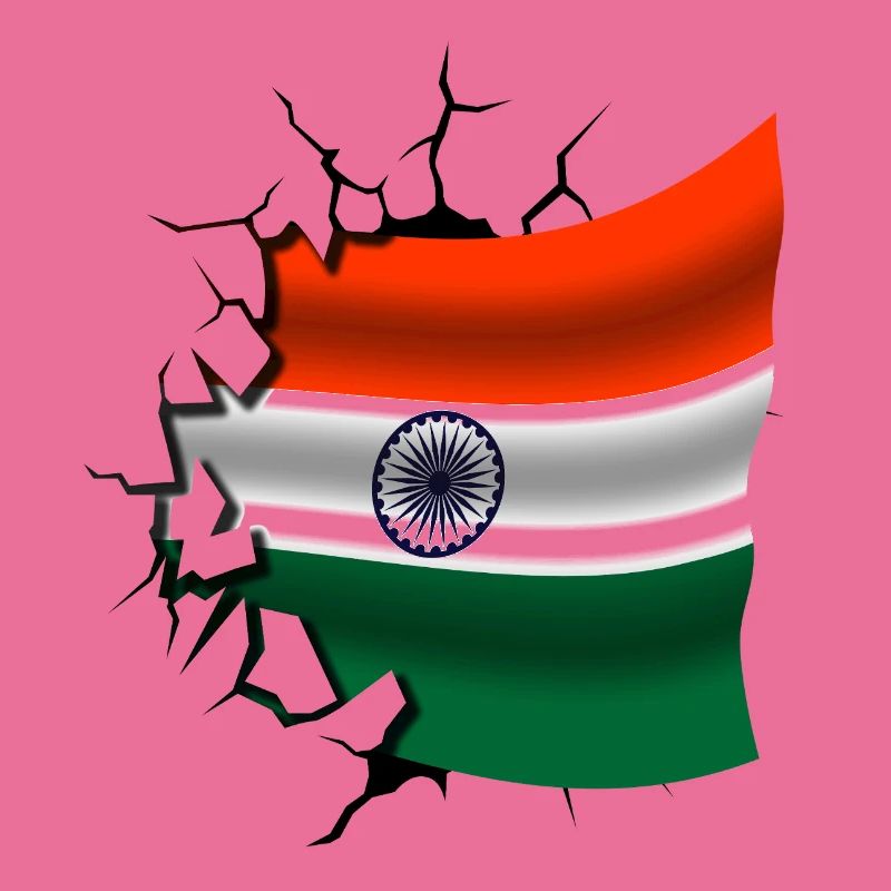 Drapeau de l’Inde - Inde - Drapeau Broken Design