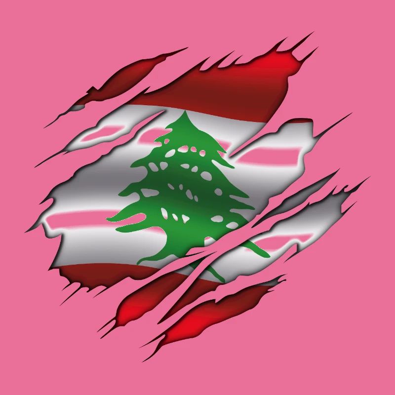 Drapeau du Liban - Drapeau déchiré