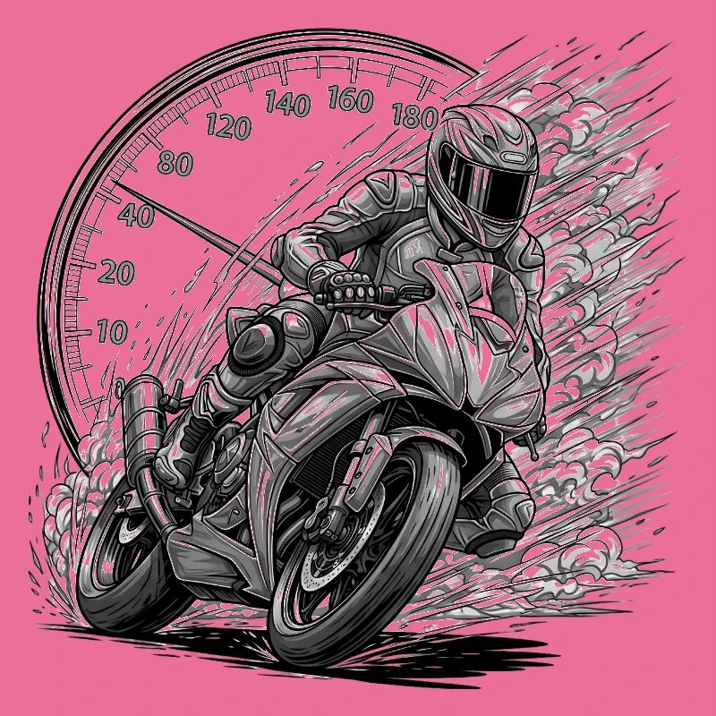 Biker, der von Geschwindigkeit angetrieben wird