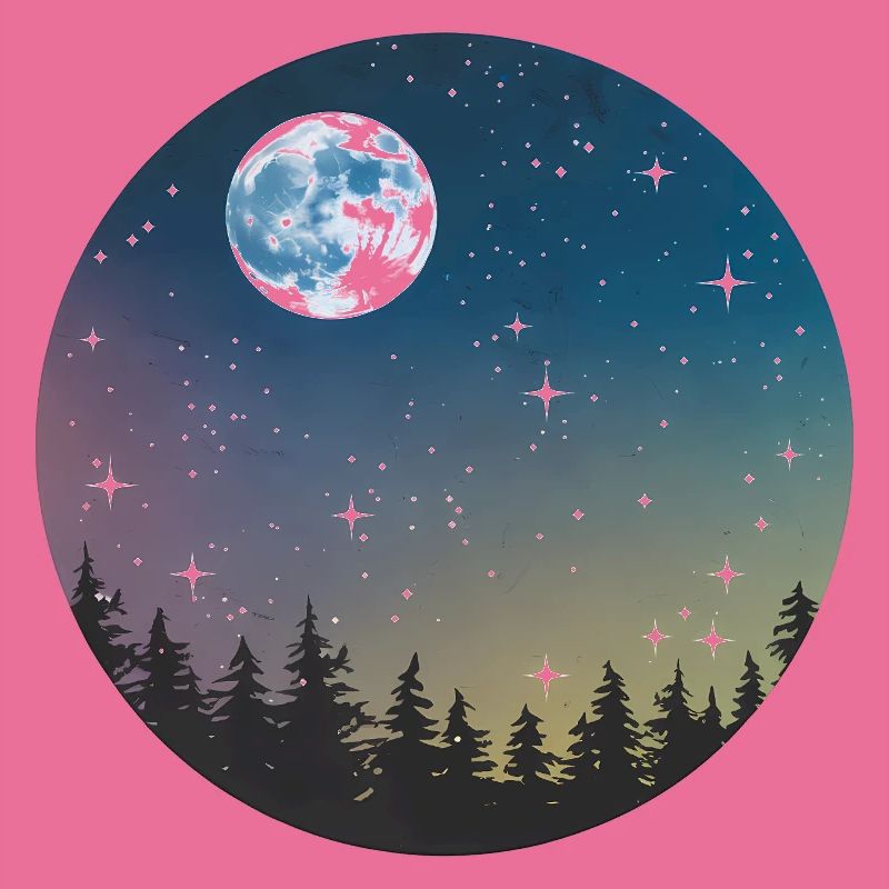 Celestial Night Forest Pattern