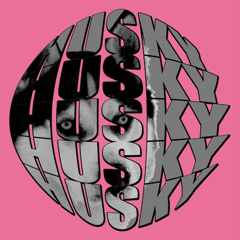 Wolf face in globe design