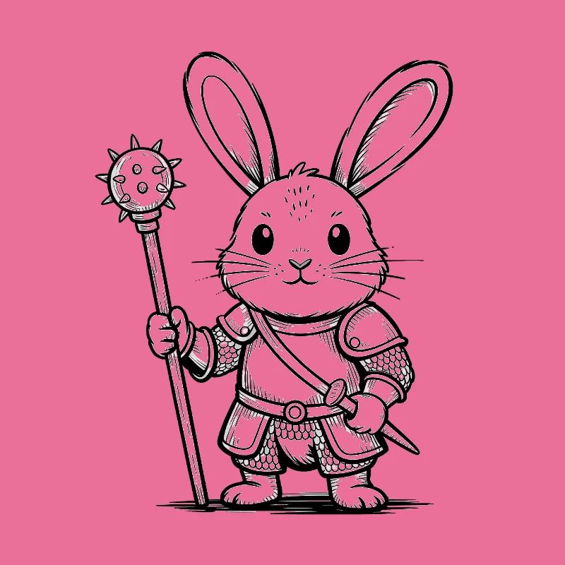 Rabbit Knight - Cool Rabbit Logo