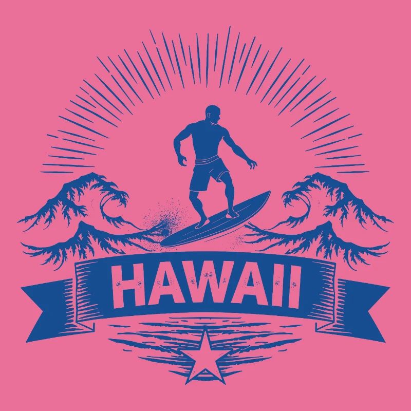 Hawaii Surfer Surfer on Pacific Wave