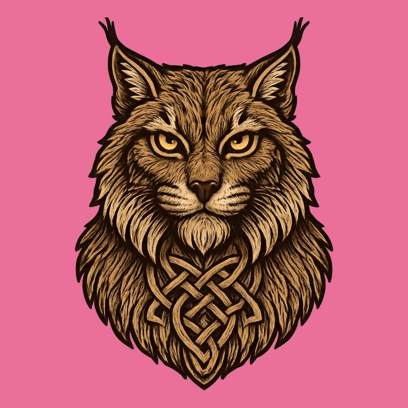 Celtic wolf head with knot