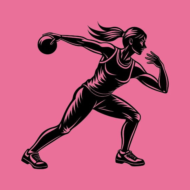 Fille lanceuse du poids pour l’athlétisme