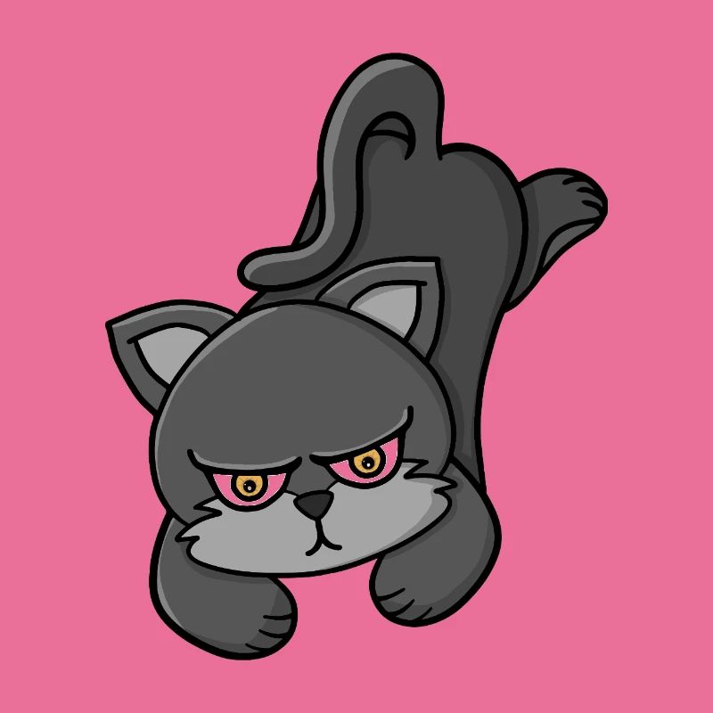 Chat Gris Grognon