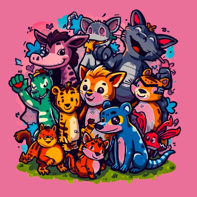 Couleurs de dessins animés du groupe Animals