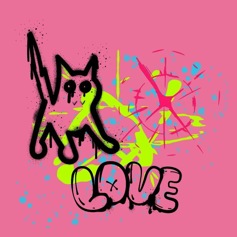 Neon Graffiti Splatter Pattern