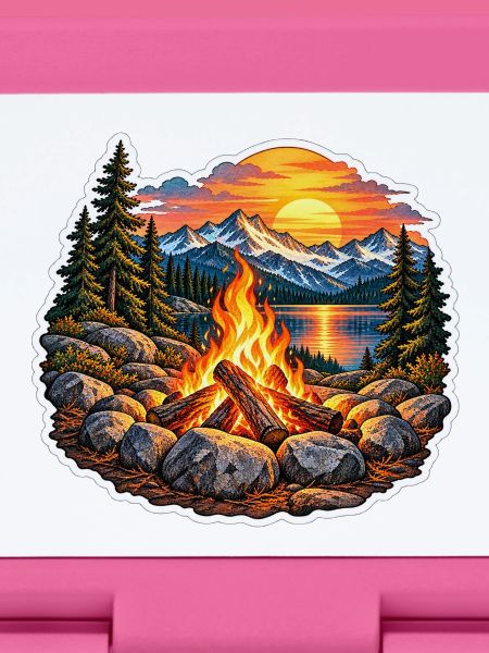 Lagerfeuer am Bergsee