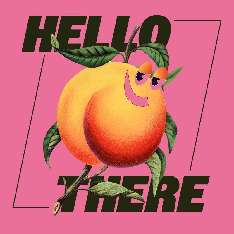 Peach Retro – Hello There Statement