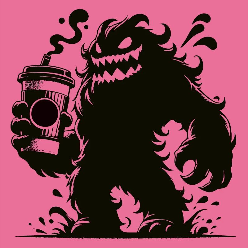 Lustiges Kaffeemonster Comic Design