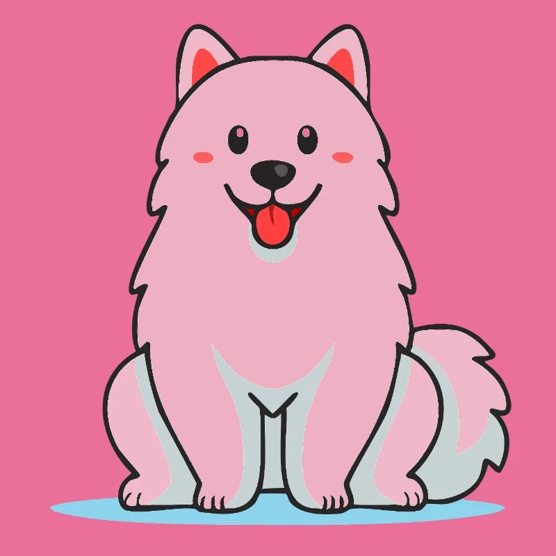 Fuzzy White Samoyed Dog (Comic)
