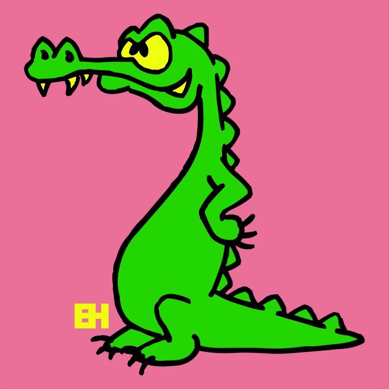 Smiling Crocodile, dreifarbiges Design