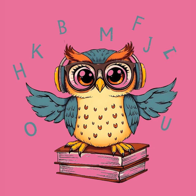 Eule auf Büchern