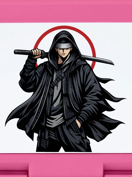 Schwarzer Ninja mit Klinge