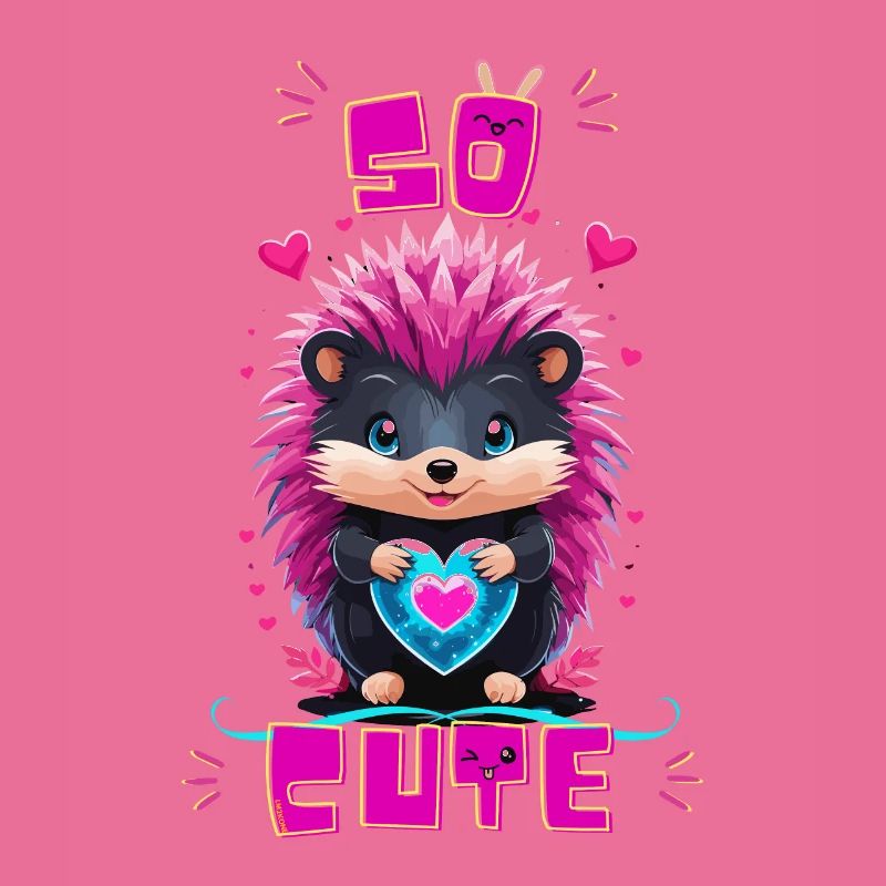 Hérisson cœur bleu - So cute